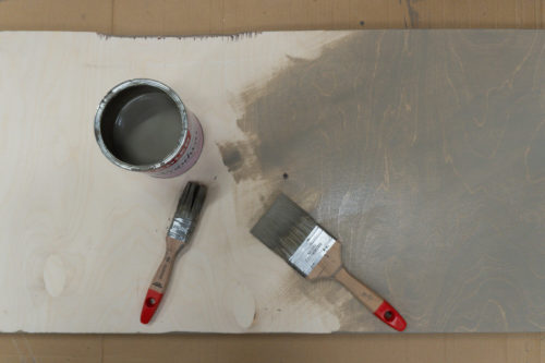 zu sehen ist ein gebeiztes Birken Multiplex für die Camper Küche